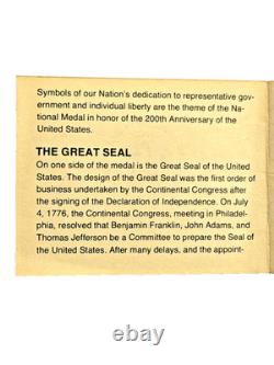 1976 United States Mint Bicentennial Fine Gold (. 999) Coin Proof Finish