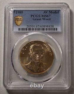 1980 U. S. Mint 1 oz Gold Coin-Commemorative Arts Medal Grant Wood PCGS MS67