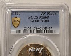 1980 U. S. Mint 1 oz Gold Coin-Commemorative Arts Medal Grant Wood PCGS MS68