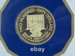 1982 Barbados $250 Gold George Washington Proof Commemorative OGP COA KM #35