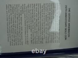 1982 Barbados $250 Gold George Washington Proof Commemorative OGP COA KM #35