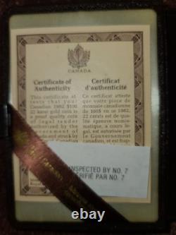 1982 Canadian Constitution 1/2 oz gold commemorative with case & certificate