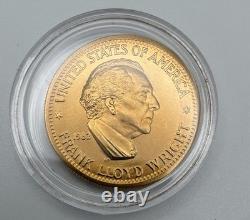 1982 Frank Lloyd Wright American Arts Commemorative Series 1/2 Oz Gold Medal