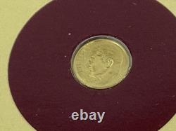 1982 International Monetary Mint 24K Gold Mini Roosevelt Dime COA FDR Card