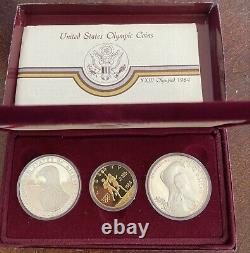 1983-1984 Olympic Silver Dollar 2 Coin Set Proof