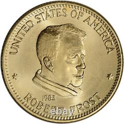 1983 US Gold (1 oz) American Commemorative Arts Medal Robert Frost BU