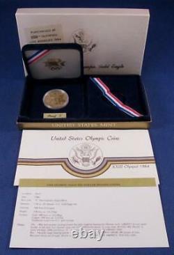 1984 S US Mint Los Angeles OLYMPICS $10 GOLD Proof Coin with Olympics Box & COA