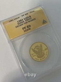 1984 Sudan 100LB Pound Gold Coin ANACS PF69DCAM PF-69DCAM Decade Women LOW MINTA