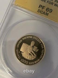 1984 Tanzania 1000 Shilingi Gold Coin ANACS PF69DCAM PF-69DCAM Decade for Women