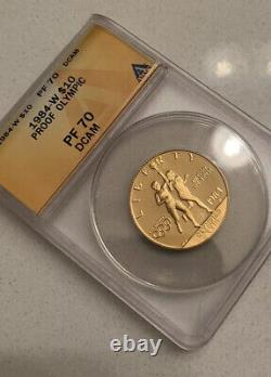 1984-W Olympic US $10 Gold Coin ANACS Graded PF70DCAM PR-70DCAM Proof