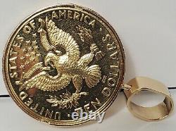 1984-W Proof Olympic Commemorative $10 Gold Coin with 14k Gold Bezel