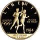 1984-w Us Gold $10 Olympic Commemorative Proof Coin In Capsule
