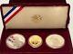 1984 Olympic Coin Set Of 3 Proof Gold Silver