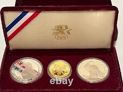 1984 olympic coin set of 3 proof Gold silver