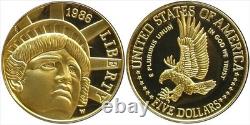 1986 $5 Commemorative Gold Proof (Statue Of Liberty). 2418 oz. AGW