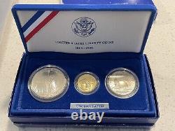 1986-D Statue Of Liberty Uncirculated Commemorative 3-Coin Gold & Silver Set