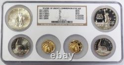 1986 Gold Silver Clad Statue Of Liberty 6 Coin USA Commemorative Set Ngc 69