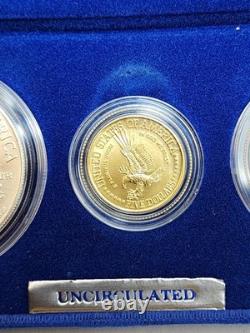 1986 Set Statue of Liberty 3 Coins Clad Half Silver 1 Gold 5 MS with OGP G2U