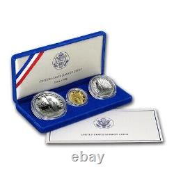 1986 Statue Of Liberty 3 Coin Gold & Silver Commemorative Set -proof Ogp