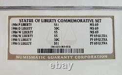 1986 Statue Of Liberty Commemorative 6 Coin Gold & Silver Set NGC MS69 PF69UCam
