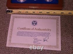 1986 Statue Of Liberty Ellis Island Proof & UNC 6 Coin Silver & Gold Set, COA