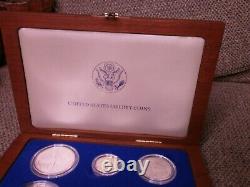 1986 Statue Of Liberty Ellis Island Proof & UNC 6 Coin Silver & Gold Set, COA