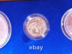 1986 Statue Of Liberty Ellis Island Proof & UNC 6 Coin Silver & Gold Set, COA