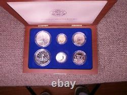 1986 Statue Of Liberty Ellis Island Proof & UNC 6 Coin Silver & Gold Set, COA