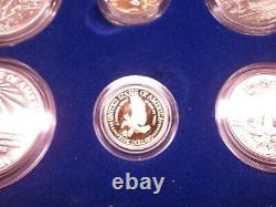 1986 Statue Of Liberty Ellis Island Proof & UNC 6 Coin Silver & Gold Set, COA