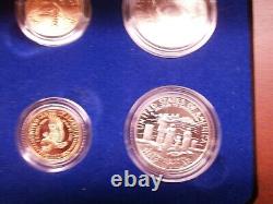 1986 Statue Of Liberty Ellis Island Proof & UNC 6 Coin Silver & Gold Set, COA