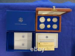 1986 Statue Of Liberty Ellis Island Proof & UNC 6 Coin Silver & Gold Set withCOA