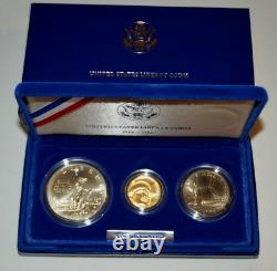 1986 Statue of Liberty 3 Coin Gold & Silver Uncirculated Set