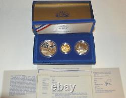 1986 Statue of Liberty 3 Coin Proof Set Gold & Two Silver