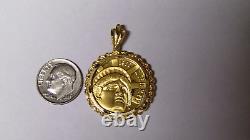 1986 Statue of Liberty $5 Gold Commemorative in 14k Gold Rope Bezel Coin Frame