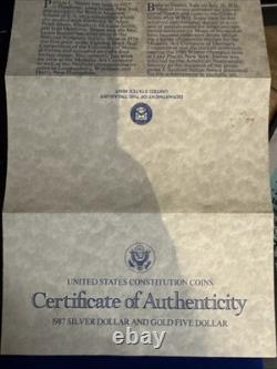 1986 Statue of Liberty Commemorative 3-Coin Set Proof- 50C, $1, $5 Gold