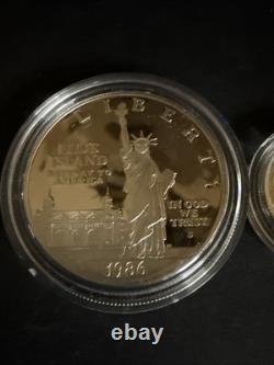 1986 Statue of Liberty Commemorative 3-Coin Set Proof- 50C, $1, $5 Gold