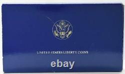 1986 Statue of Liberty Proof coin set $5 Gold Coin Silver $1 & Half, Box/COA