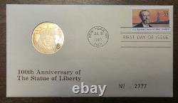 1986 US Centennial 14k Gold Liberty Proof Coin 7.2g COA & Folder FIRST DAY