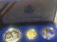 1986 Us Liberty Coin Set-$5 Gold, $1 Silver &$0.5 Silver Coin Withcoa And Box