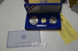 1986 US Liberty Comm 6 Coin Set 2 Silver Dollars, 2 Gold $5 Proof COA/WoodBox