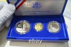 1986 US Liberty Comm 6 Coin Set 2 Silver Dollars, 2 Gold $5 Proof COA/WoodBox