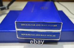 1986 US Liberty Comm 6 Coin Set 2 Silver Dollars, 2 Gold $5 Proof COA/WoodBox