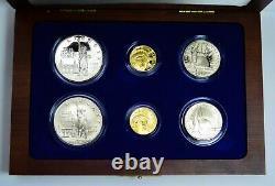 1986 US Liberty Commemorative 6 Coin Set 2 Silver Dollars, 2 Gold $5 Proof COA