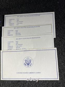 1986 US Mint Liberty Commemorative 3-Coin Silver and Gold Proof Set