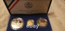 1986 US Statue Of Liberty 3 Coin Proof Set, Gold, Silver