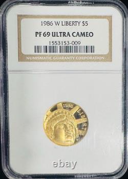 1986-W $5 Gold Statue of Liberty NGC PF69 Ultra Cameo Proof Coin