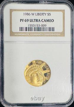 1986-W $5 Gold Statue of Liberty NGC PF69 Ultra Cameo Proof Coin