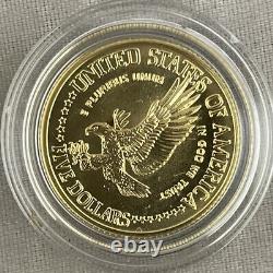 1986-W Proof $5.00 Dollar Liberty Gold Coin With Box & Coa