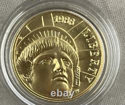 1986-W Proof $5.00 Dollar Liberty Gold Coin With Box & Coa