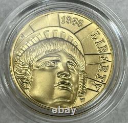 1986-W Proof $5.00 Dollar Liberty Gold Coin With Box & Coa